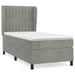 Pat continental cu saltea, gri deschis, 80x200 cm, catifea - WALTI WALTI