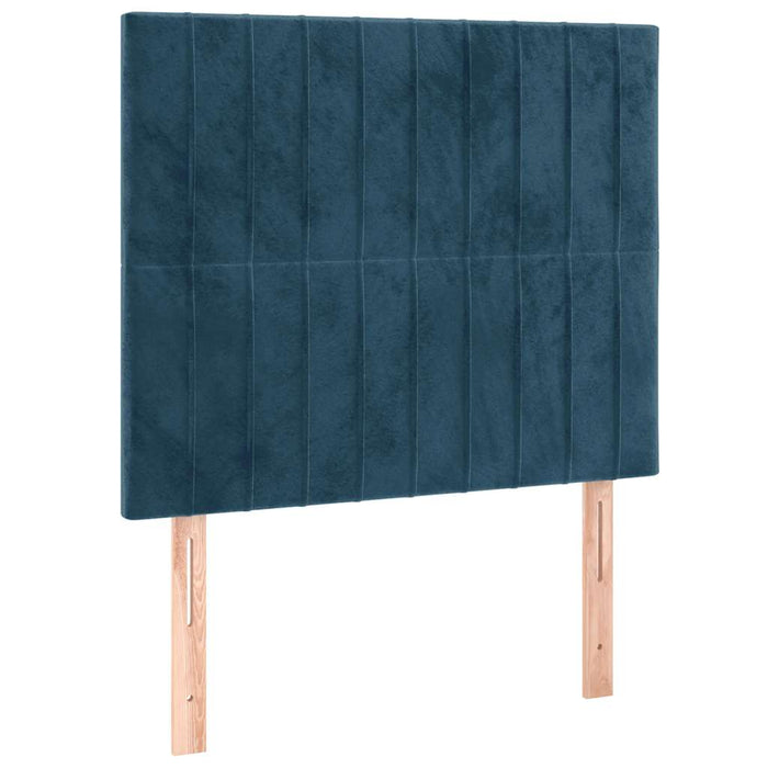 Pat box spring cu saltea, albastru închis, 90x190 cm, catifea - WALTI WALTI
