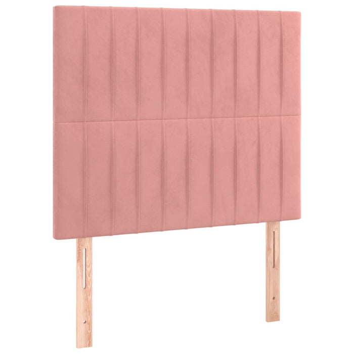 Pat box spring cu saltea, roz, 90x190 cm, catifea - WALTI WALTI
