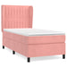 Pat box spring cu saltea, roz, 90x200 cm, catifea - WALTI WALTI