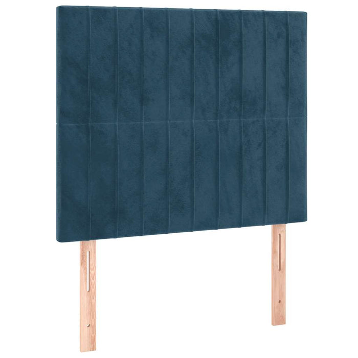 Pat box spring cu saltea, albastru închis, 100x200 cm, catifea - WALTI WALTI
