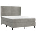 Pat box spring cu saltea, gri deschis, 140x190 cm, catifea - WALTI WALTI