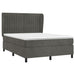 Pat box spring cu saltea, gri închis, 140x190 cm, catifea - WALTI WALTI