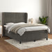 Pat box spring cu saltea, gri închis, 140x190 cm, catifea - WALTI WALTI