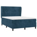 Pat box spring cu saltea, albastru închis, 140x190 cm, catifea - WALTI WALTI