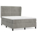 Pat box spring cu saltea, gri deschis, 140x200 cm, catifea - WALTI WALTI