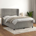 Pat box spring cu saltea, gri deschis, 140x200 cm, catifea - WALTI WALTI