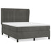 Pat box spring cu saltea, gri închis, 140x200 cm, catifea - WALTI WALTI