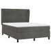 Pat box spring cu saltea, gri închis, 140x200 cm, catifea - WALTI WALTI