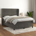 Pat box spring cu saltea, gri închis, 140x200 cm, catifea - WALTI WALTI
