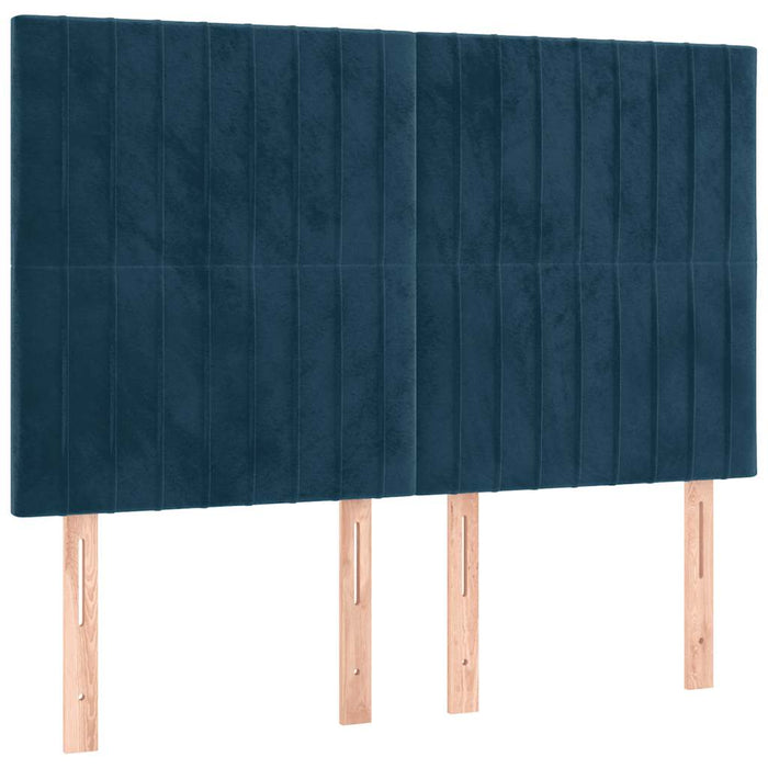 Pat box spring cu saltea, albastru închis, 140x200 cm, catifea - WALTI WALTI