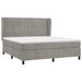 Pat box spring cu saltea, gri deschis, 160x200 cm, catifea - WALTI WALTI