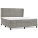 Pat box spring cu saltea, gri deschis, 180x200 cm, catifea - WALTI WALTI