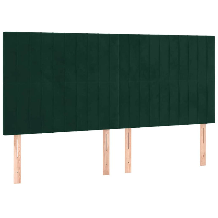 Pat box spring cu saltea, verde închis, 180x200 cm, catifea WALTI