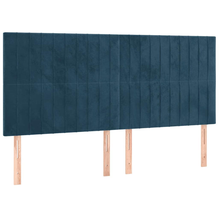 Pat box spring cu saltea, albastru închis, 180x200 cm, catifea - WALTI WALTI