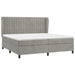 Pat box spring cu saltea, gri deschis, 200x200 cm, catifea - WALTI WALTI