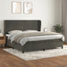Pat box spring cu saltea, gri închis, 200x200 cm, catifea - WALTI WALTI