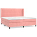 Pat box spring cu saltea, roz, 200x200 cm, catifea - WALTI WALTI