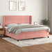 Pat box spring cu saltea, roz, 200x200 cm, catifea - WALTI WALTI