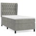 Pat continental cu saltea, gri deschis, 80x200 cm, catifea - WALTI WALTI