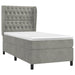 Pat continental cu saltea, gri deschis, 80x200 cm, catifea - WALTI WALTI