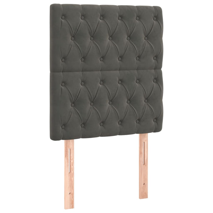 Pat box spring cu saltea, gri închis, 80x200 cm, catifea - WALTI WALTI