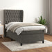 Pat box spring cu saltea, gri închis, 80x200 cm, catifea - WALTI WALTI