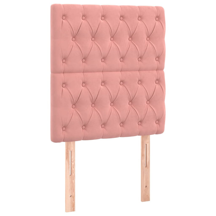 Pat box spring cu saltea, roz, 80x200 cm, catifea - WALTI WALTI