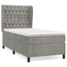 Pat box spring cu saltea, gri deschis, 90x200 cm, catifea - WALTI WALTI