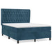 Pat box spring cu saltea, albastru închis, 140x190 cm, catifea - WALTI WALTI
