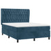 Pat box spring cu saltea, albastru închis, 140x190 cm, catifea - WALTI WALTI