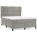 Pat box spring cu saltea, gri deschis, 140x200 cm, catifea - WALTI WALTI