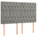 Pat box spring cu saltea, gri deschis, 140x200 cm, catifea - WALTI WALTI