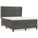 Pat box spring cu saltea, gri închis, 140x200 cm, catifea - WALTI WALTI