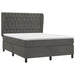 Pat box spring cu saltea, gri închis, 140x200 cm, catifea - WALTI WALTI
