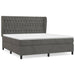 Pat box spring cu saltea, gri închis, 160x200 cm, catifea - WALTI WALTI