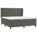 Pat box spring cu saltea, gri închis, 160x200 cm, catifea - WALTI WALTI