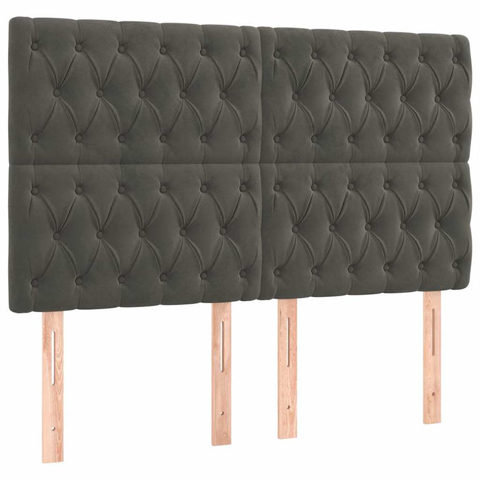 Pat box spring cu saltea, gri închis, 160x200 cm, catifea - WALTI WALTI