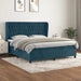 Pat box spring cu saltea, albastru închis, 160x200 cm, catifea - WALTI WALTI