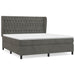 Pat box spring cu saltea, gri închis, 180x200 cm, catifea - WALTI WALTI