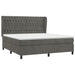 Pat box spring cu saltea, gri închis, 180x200 cm, catifea - WALTI WALTI