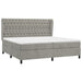 Pat box spring cu saltea, gri deschis, 200x200 cm, catifea - WALTI WALTI