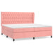Pat box spring cu saltea, roz, 200x200 cm, catifea - WALTI WALTI