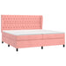 Pat box spring cu saltea, roz, 200x200 cm, catifea - WALTI WALTI