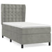 Pat box spring cu saltea, gri deschis, 90x190 cm, catifea - WALTI WALTI