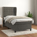 Pat box spring cu saltea, gri închis, 90x190 cm, catifea - WALTI WALTI