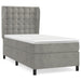 Pat box spring cu saltea, gri deschis, 90x200 cm, catifea - WALTI WALTI