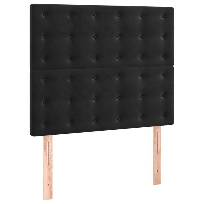 Pat box spring cu saltea, negru, 90x200 cm, catifea - WALTI WALTI