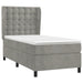 Pat box spring cu saltea, gri deschis, 100x200 cm, catifea - WALTI WALTI
