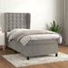 Pat box spring cu saltea, gri deschis, 100x200 cm, catifea - WALTI WALTI